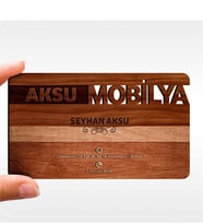 BK Gift Kişiye Özel Mesleki Mobilya Dekorasyon Ahşap Kartvizit (Model 2-7) 50 ADET
