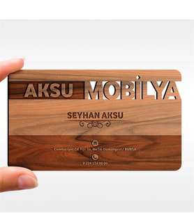 BK Gift Kişiye Özel Mesleki Mobilya Dekorasyon Ahşap Kartvizit (Model 2-4) 50 ADET