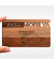 BK Gift Kişiye Özel Mesleki Mobilya Dekorasyon Ahşap Kartvizit (Model 2-4) 50 ADET