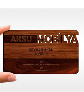 BK Gift Kişiye Özel Mesleki Mobilya Dekorasyon Ahşap Kartvizit (Model 2-3) 50 ADET