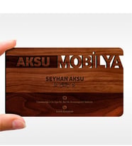 BK Gift Kişiye Özel Mesleki Mobilya Dekorasyon Ahşap Kartvizit (Model 2-3) 50 ADET