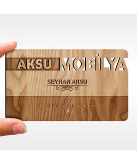 BK Gift Kişiye Özel Mesleki Mobilya Dekorasyon Ahşap Kartvizit (Model 2-2) 50 ADET
