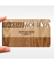 BK Gift Kişiye Özel Mesleki Mobilya Dekorasyon Ahşap Kartvizit (Model 2-2) 50 ADET