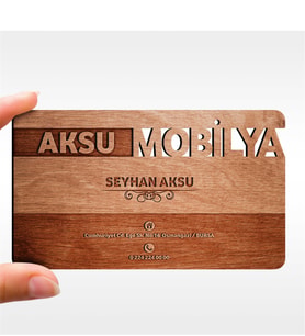 BK Gift Kişiye Özel Mesleki Mobilya Dekorasyon Ahşap Kartvizit (Model 2-1) 50 ADET