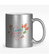 BK Gift Kişiye Özel Canım Annem Tasarımlı Gümüş Yaldızlı Kupa Bardak - 13