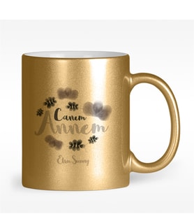 BK Gift Kişiye Özel Canım Annem Tasarımlı Altın Yaldızlı Kupa Bardak - 12