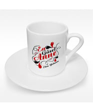BK Gift Kişiye Özel En Güzel Anne Tasarımlı Türk Kahvesi Fincanı - 2
