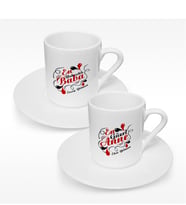 BK Gift Kişiye Özel İkili Anne & Baba Türk Kahvesi Fincanı Takımı - 4