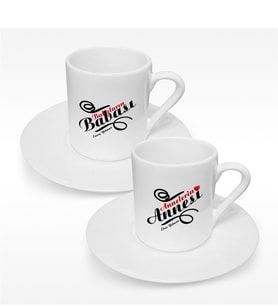 BK Gift Kişiye Özel İkili Anne & Baba Türk Kahvesi Fincanı Takımı - 3