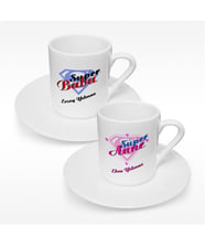 BK Gift Kişiye Özel İkili Süper Anne & Baba Türk Kahvesi Fincanı Takımı - 2