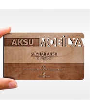 BK Gift Kişiye Özel Mesleki Mobilya Dekorasyon Ahşap Kartvizit (Model 2-6) 50 ADET