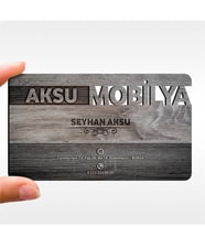BK Gift Kişiye Özel Mesleki Mobilya Dekorasyon Ahşap Kartvizit (Model 2-5) 50 ADET