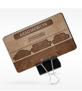 BK Gift Kişiye Özel Mesleki Mobilya Dekorasyon Ahşap Kartvizit (Model 1-4) 50 ADET