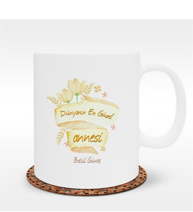 BK Gift Kişiye Özel Dünyanın En Güzel Annesi Tasarımlı Beyaz Kupa Bardak - 1