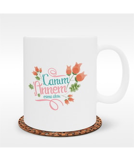 BK Gift Kişiye Özel Canım Annem Tasarımlı Beyaz Kupa Bardak - 13