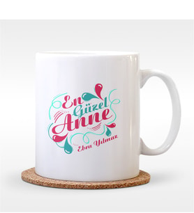 BK Gift Kişiye Özel En Güzel Anne Tasarımlı Beyaz Kupa Bardak - 1