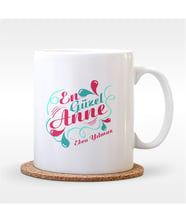 BK Gift Kişiye Özel En Güzel Anne Tasarımlı Beyaz Kupa Bardak - 1