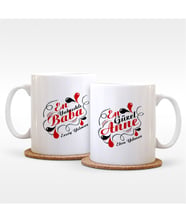 BK Gift Kişiye Özel İkili Anne & Baba Beyaz Kupa Bardak Takımı - 6
