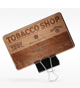 BK Gift Kişiye Özel Mesleki Tobacco Shop & Tekel Bayi Ahşap Kartvizit (Model 1-3) 50 ADET