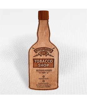 BK Gift Kişiye Özel Mesleki Tobacco Shop & Tekel Bayi Ahşap Kartvizit (Model 1-1) 50 ADET