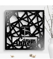 BK Gift Kişiye Özel Canım Annem Tasarımlı Büyük Ahşap Duvar Saati - Model 1-1