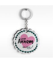 BK Gift Kişiye Özel Canım Annem Tasarımlı Ahşap Anahtarlık - 10