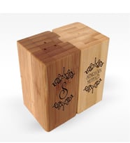 BK Gift Kişiye Özel Bambu Tuzluk & Biberlik