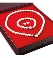 Chavin inci Küçük Broş Gümüş Kolye Bileklik Küpe Takımı Set ds48