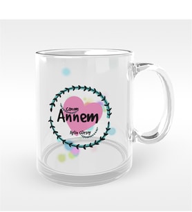 BK Gift Kişiye Özel Canım Annem Tasarımlı Cam Kupa Bardak - 10
