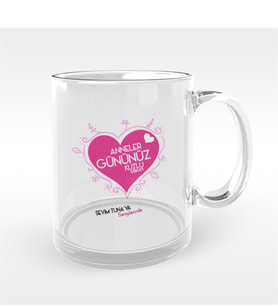 BK Gift Kişiye Özel Anneler Gününüz Kutlu Olsun Tasarımlı Cam Kupa Bardak - 1