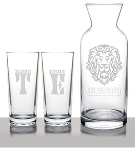 BK Gift Kişiye Özel Aslan Sütü Rakı Karaf Seti