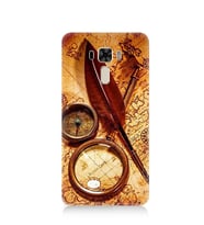 Asus Zenfone 3 Laser Zc551kl Harita Ve Pusula Desenli Silikon Kılıf