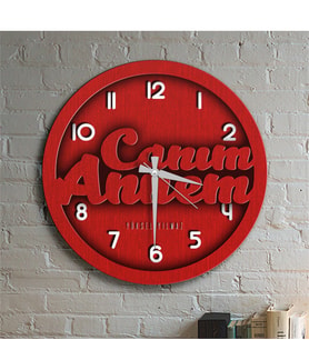 BK Gift Kişiye Özel Canım Annem Tasarımlı Ahşap Yuvarlak Duvar Saati - 7