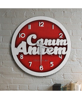 BK Gift Kişiye Özel Canım Annem Tasarımlı Ahşap Yuvarlak Duvar Saati - 6
