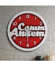 BK Gift Kişiye Özel Canım Annem Tasarımlı Ahşap Yuvarlak Duvar Saati - 6