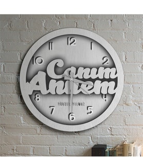 BK Gift Kişiye Özel Canım Annem Tasarımlı Ahşap Yuvarlak Duvar Saati - 5