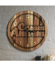 BK Gift Kişiye Özel Canım Annem Tasarımlı Ahşap Yuvarlak Duvar Saati - 3