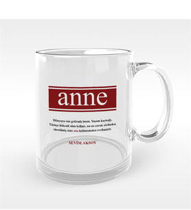 BK Gift Kişiye Özel Anne Anlamlı Cam Kupa Bardak - 2