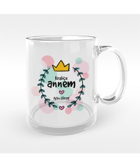 BK Gift Kişiye Özel Kraliçe Annem Tasarımlı Cam Kupa Bardak