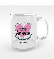 BK Gift Kişiye Özel Dünyanın En İyi Annesi Tasarımlı Cam Kupa Bardak - 11