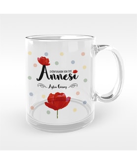 BK Gift Kişiye Özel Dünyanın En İyi Annesi Tasarımlı Cam Kupa Bardak - 10