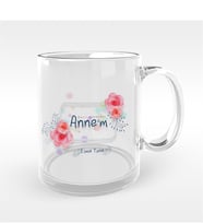 BK Gift Kişiye Özel Bugün Günlerden Annem Tasarımlı Cam Kupa Bardak