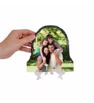 Kişiye Özel Fotoğraflı Oval Taş Çerçeve (15x15)