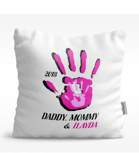 BK Gift Kişiye Özel Baba Anne Ve Ben Tasarımlı Beyaz  Yastık - 2
