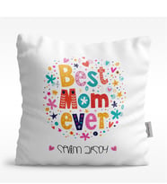 BK Gift Kişiye Özel En İyi Anne Tasarımlı Beyaz  Yastık - 7