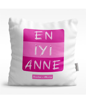 BK Gift Kişiye Özel En İyi Anne Tasarımlı Beyaz  Yastık - 2