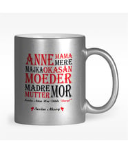 BK Gift Kişiye Özel Senin Adın Her Dilde Sevgi Tasarımlı Gümüş Yaldızlı Kupa Bardak - 1