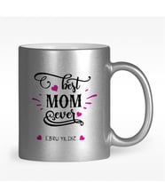 BK Gift Kişiye Özel En İyi Anne Tasarımlı Gümüş Yaldızlı Kupa Bardak - 6
