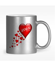 BK Gift Kişiye Özel Annem Tasarımlı Gümüş Yaldızlı Kupa Bardak - 1