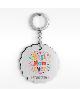 BK Gift Kişiye Özel En İyi Anne Tasarımlı Ahşap Anahtarlık - 7